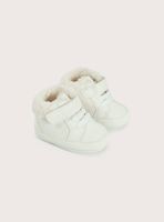 Botín blanco de niña, suave y abrigado para bebés