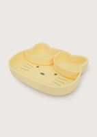 Plato gato con base antideslizante amarillo