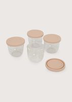 Set frascos snack 4 uds rosado