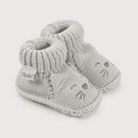Pantufla bebé tejida gris de niño