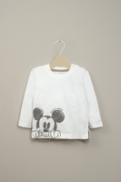 Polera manga larga blanca disney de niño