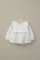 Blusa manga larga blanca de niña