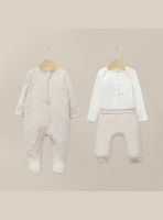 Conjunto 3 Piezas Bebe Unisex Crema
