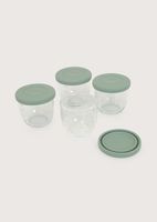 Set frascos snack vidrio 4 uds verde
