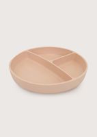 Plato dividido con base antideslizante rosado