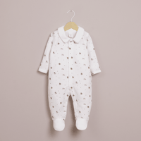 Osito plush blanco estampado de bebé niño