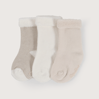 Pack de 3 calcetines beige de bebe