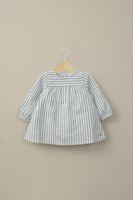 Vestido azul con lineas de bebé niña