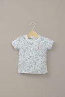 Polera manga corta blanca palmeras de niño