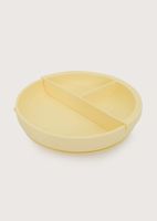 Plato redondo con base antideslizante dividor amarillo