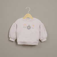 Polerón rosado con bordado de niña