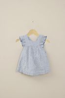 Vestido celeste con rayas de niña