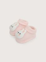 Calcetin Sonajero Conejo Rosado De Bebe