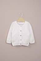 Chaleco blanco con textura de niña