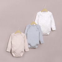 Tripack bodies manga larga flores de bebé niña