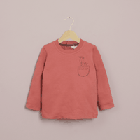 Polera manga larga terracota de niño