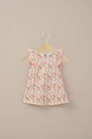 Vestido crema estampado de niña