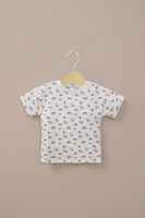 Polera manga corta blanca estampada de niño