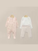 Conjunto 3 Piezas Bebe Niña Rosado