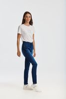 Jeans Mujer Triblend Stretch Mid-Rise Skinny Azul
