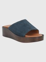 Sandalia Cuero Azul Oscuro Mujer Depp