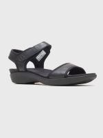 Sandalia Cuero Negro Mujer Dorri Qtr Strap