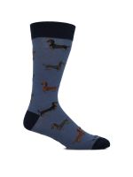 Calcetín Algodón Hombre C Cuff Dachshnd Azul