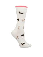 Calcetín Algodón Mujer C Cuff Multidog Crema
