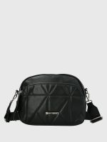 Cartera Ecocuero Mujer Quilt Cross Negro