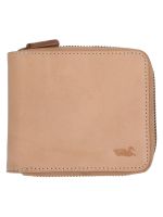 Billetera Cuero Unisex Cr Zipper James Beige