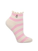 Calcetín Algodón Mujer Ped St Rayas Crema