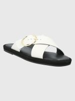 Sandalia Cuero Blanco Mujer Bernard