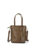 Cartera Mujer Croco Cross Taupe