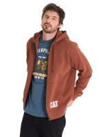 Polerón Fleece Full Zip Hombre Terracota