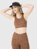 Peto Deportivo Mujer Open Bra café