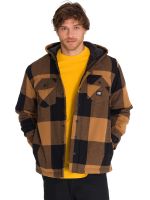 Chaqueta Hooded Flannel Hombre Negro y Café