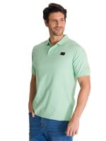 Polera Polo Manga Corta Hombre Logo Verde