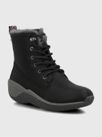 Botin Cuero Mujer Short Madras Negro