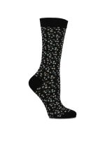Calcetin Mujer C Cuff Allover Negro Algodón