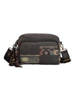Cartera Textil Mujer Kaur Cross Gris