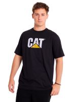 Polera Manga Corta Hombre Cat Logo Tee Negro