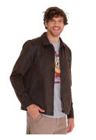 Chaqueta Casual Waxed Chore Hombre Café Oscura