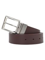 Cinturón de Cuero PU Reversible Hombre Café-Azul