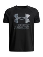 Polera Manga Corta Training  Niño Tech Hybrid print Negro