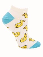 Calcetín Algodón Mujer Ped Ducky Beige