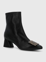 Botin Brunate Cuero Mujer Bertani Negro