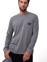 Polera Manga larga Hombre Tough Cut Pocket Gris