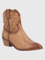 Botín Cuero Café Claro Mujer Vitto