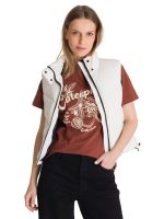 Chaqueta Vest Mujer Cropped Puffer Vest Blanco