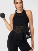 Polera Mujer Burn Out Tank Negra
